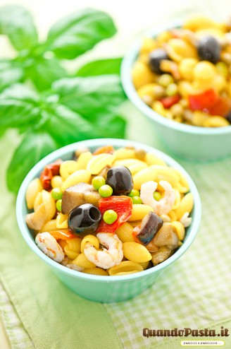 insalata gnocchetti pasta verdure e zafferano