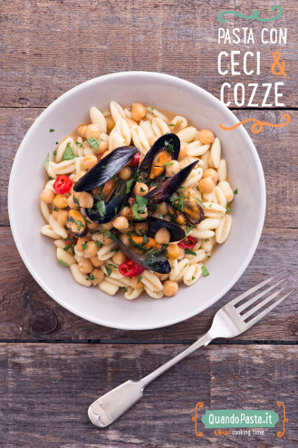 Pasta con ceci e cozze